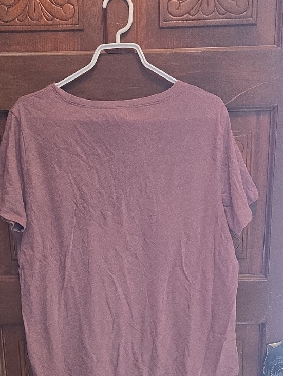 3 For $40 Maurices Mauve Short-Sleeve V-Neck Tee with Fall Floral Graphic - Picture 3 of 3